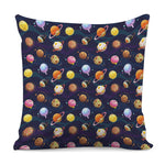 Food Planets Pattern Print Pillow Cover