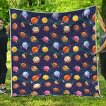 Food Planets Pattern Print Quilt