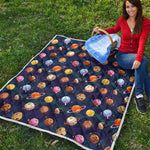 Food Planets Pattern Print Quilt