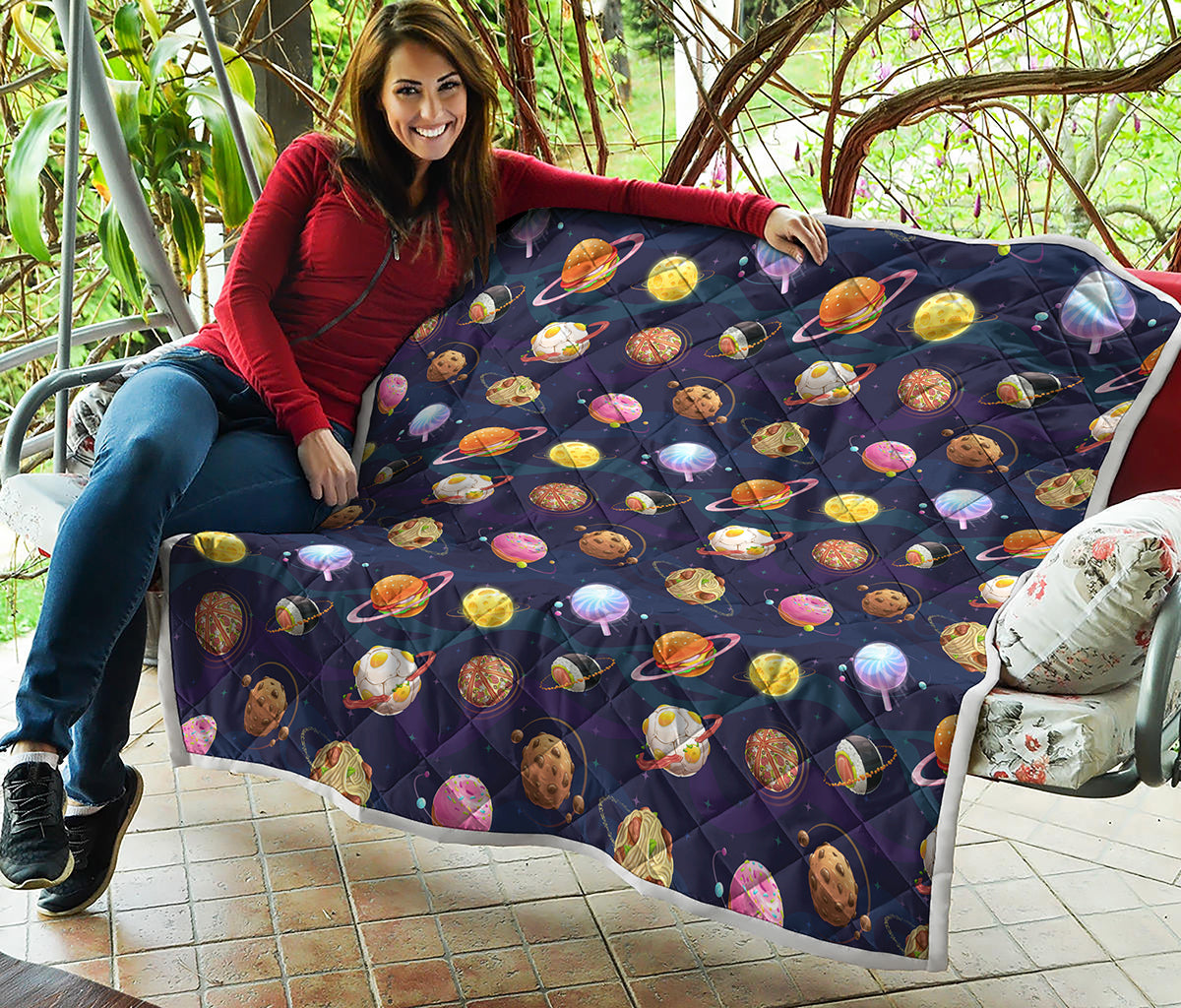 Food Planets Pattern Print Quilt