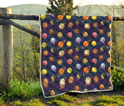 Food Planets Pattern Print Quilt