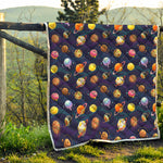 Food Planets Pattern Print Quilt