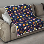 Food Planets Pattern Print Quilt