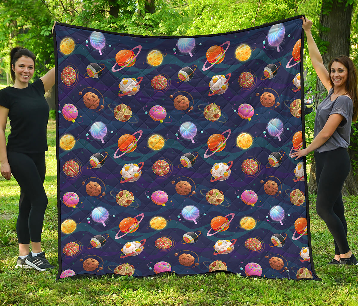 Food Planets Pattern Print Quilt