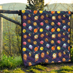 Food Planets Pattern Print Quilt
