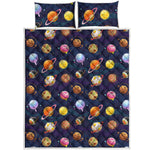 Food Planets Pattern Print Quilt Bed Set