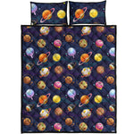 Food Planets Pattern Print Quilt Bed Set