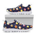 Food Planets Pattern Print White Running Shoes
