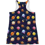 Food Planets Pattern Print Women's Racerback Tank Top