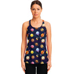 Food Planets Pattern Print Women's Racerback Tank Top