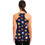 Food Planets Pattern Print Women's Racerback Tank Top