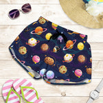 Food Planets Pattern Print Women's Shorts