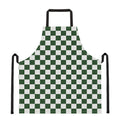 Forest Green And White Checkered Print Apron