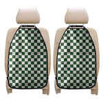 Forest Green And White Checkered Print Car Seat Organizers