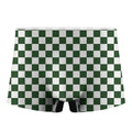 Forest Green And White Checkered Print Men's Boxer Briefs