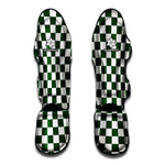 Forest Green And White Checkered Print Muay Thai Shin Guard