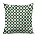 Forest Green And White Checkered Print Pillow Cover