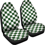 Forest Green And White Checkered Print Universal Fit Car Seat Covers