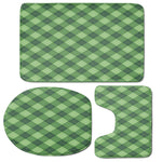 Forest Green Argyle Pattern Print 3 Piece Bath Mat Set
