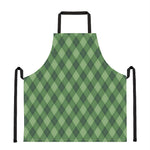 Forest Green Argyle Pattern Print Apron