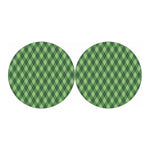 Forest Green Argyle Pattern Print Car Coasters