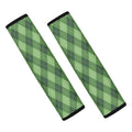 Forest Green Argyle Pattern Print Car Seat Belt Covers