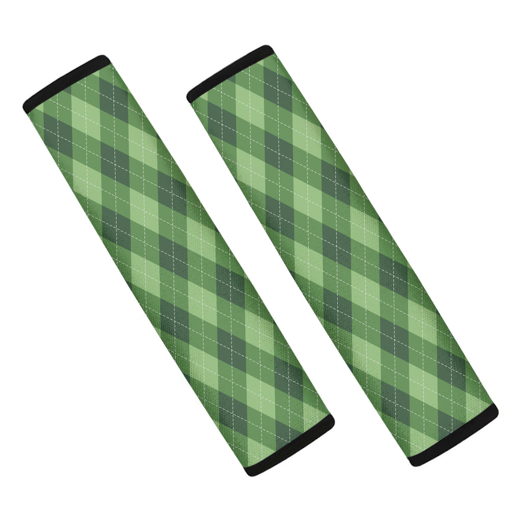 Forest Green Argyle Pattern Print Car Seat Belt Covers