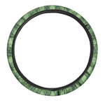 Forest Green Argyle Pattern Print Car Steering Wheel Cover