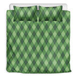 Forest Green Argyle Pattern Print Duvet Cover Bedding Set