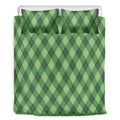 Forest Green Argyle Pattern Print Duvet Cover Bedding Set