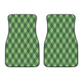 Forest Green Argyle Pattern Print Front Car Floor Mats