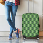 Forest Green Argyle Pattern Print Luggage Cover