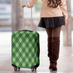 Forest Green Argyle Pattern Print Luggage Cover