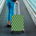 Forest Green Argyle Pattern Print Luggage Cover
