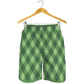 Forest Green Argyle Pattern Print Men's Shorts