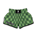 Forest Green Argyle Pattern Print Muay Thai Boxing Shorts