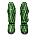 Forest Green Argyle Pattern Print Muay Thai Shin Guards