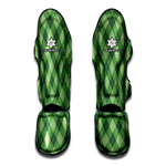Forest Green Argyle Pattern Print Muay Thai Shin Guard