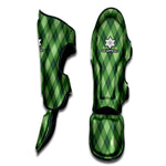 Forest Green Argyle Pattern Print Muay Thai Shin Guard