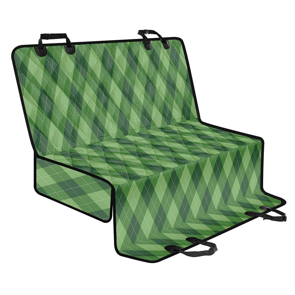 Forest Green Argyle Pattern Print Pet Car Back Seat Cover