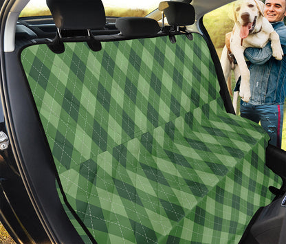 Forest Green Argyle Pattern Print Pet Car Back Seat Cover