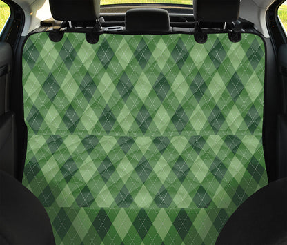 Forest Green Argyle Pattern Print Pet Car Back Seat Cover