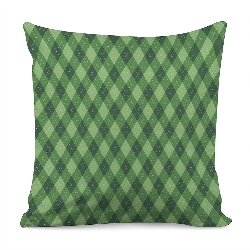 Forest Green Argyle Pattern Print Pillow Cover