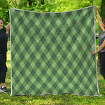 Forest Green Argyle Pattern Print Quilt