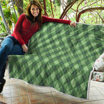 Forest Green Argyle Pattern Print Quilt
