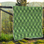 Forest Green Argyle Pattern Print Quilt