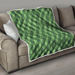 Forest Green Argyle Pattern Print Quilt