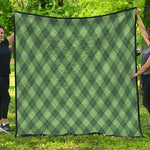 Forest Green Argyle Pattern Print Quilt