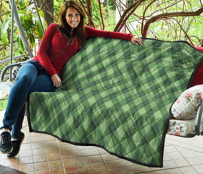 Forest Green Argyle Pattern Print Quilt