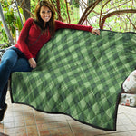 Forest Green Argyle Pattern Print Quilt